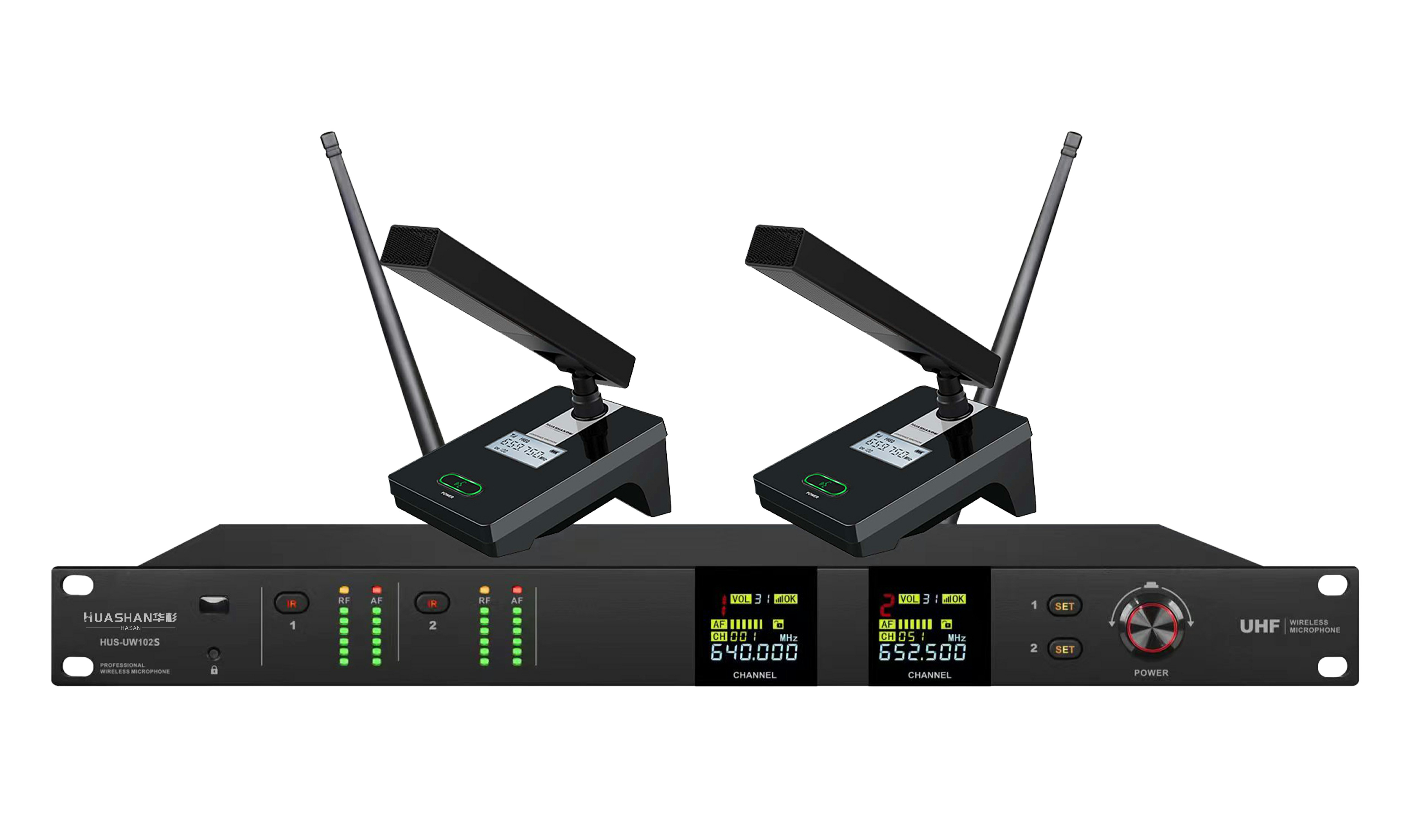 HUS-UW102S一拖二無線會議麥克風