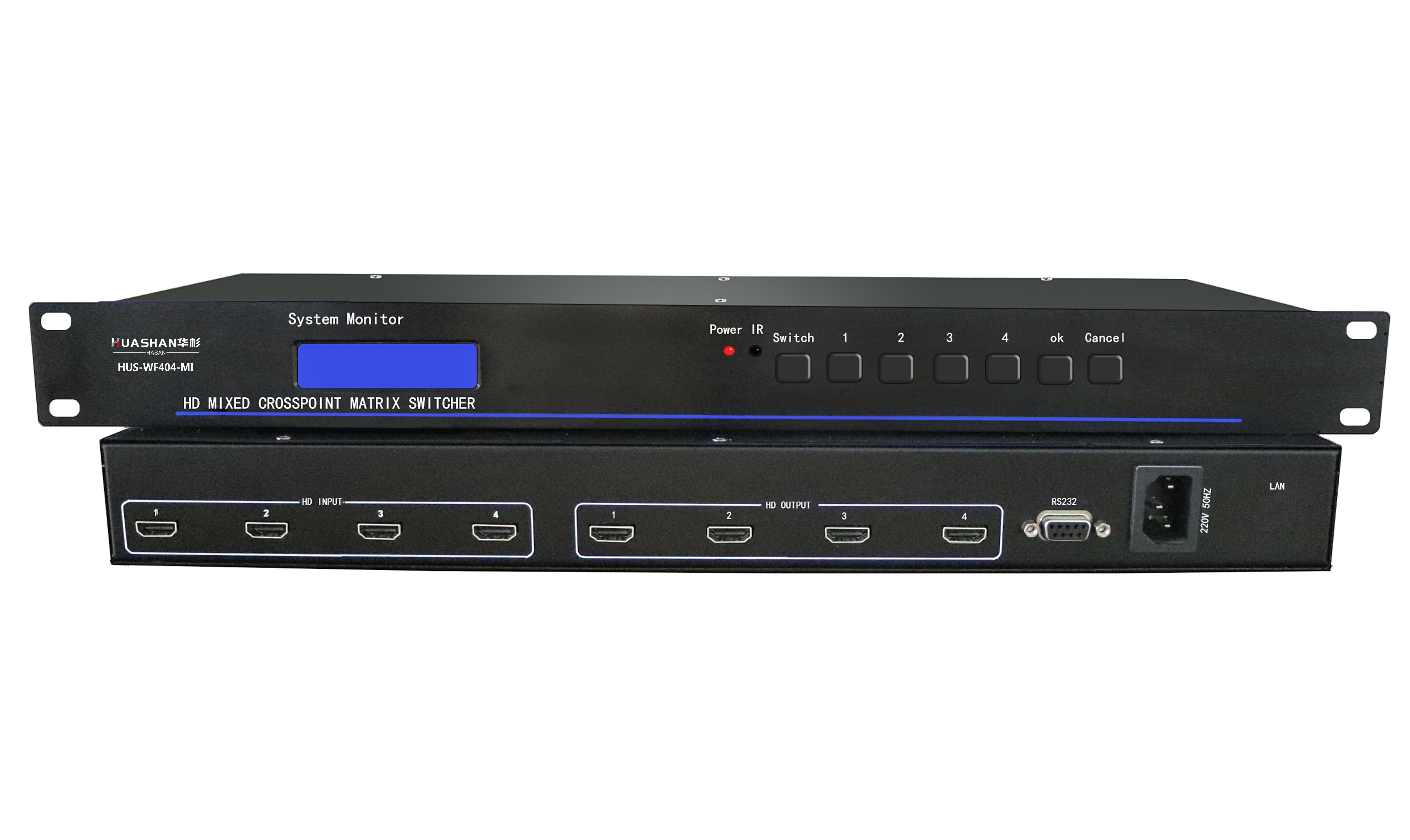 HUS-WF404-MI 無縫4進(jìn)4出HDMI矩陣 (一體機(jī)，支持4K30輸入輸出)