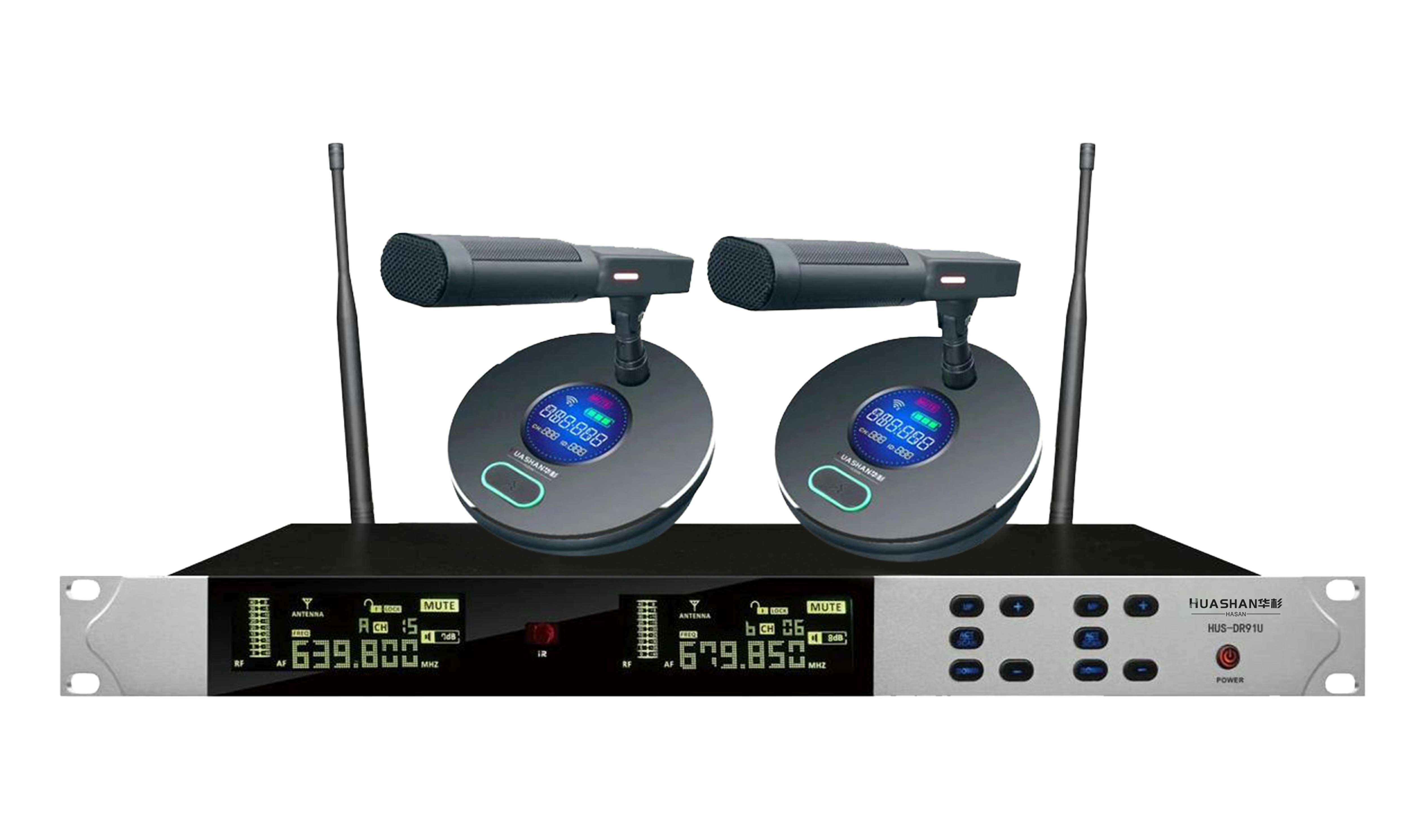 HUS-DR91U 無線一拖二會議話筒短桿