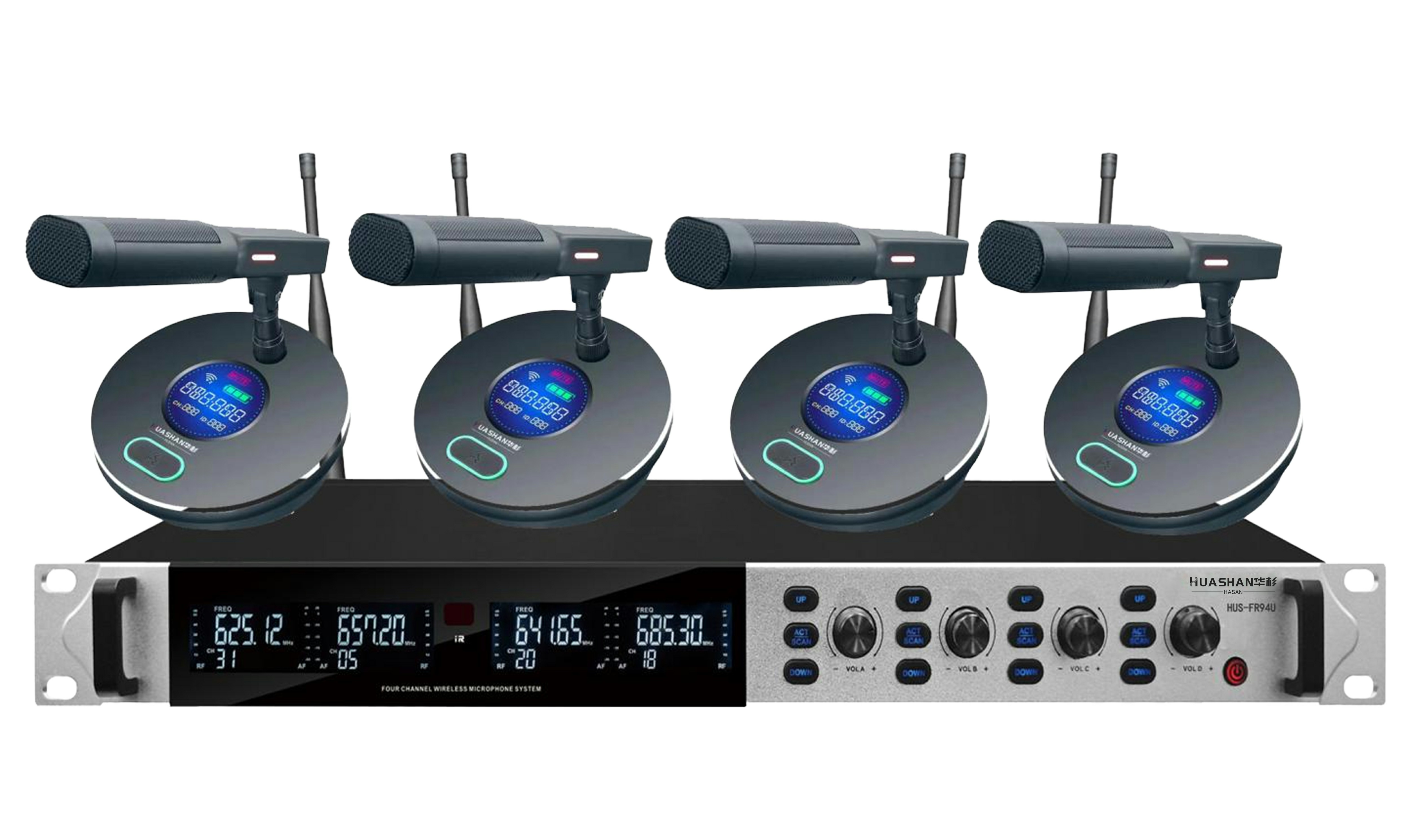 HUS-FR94U 無線一拖四會議話筒短桿