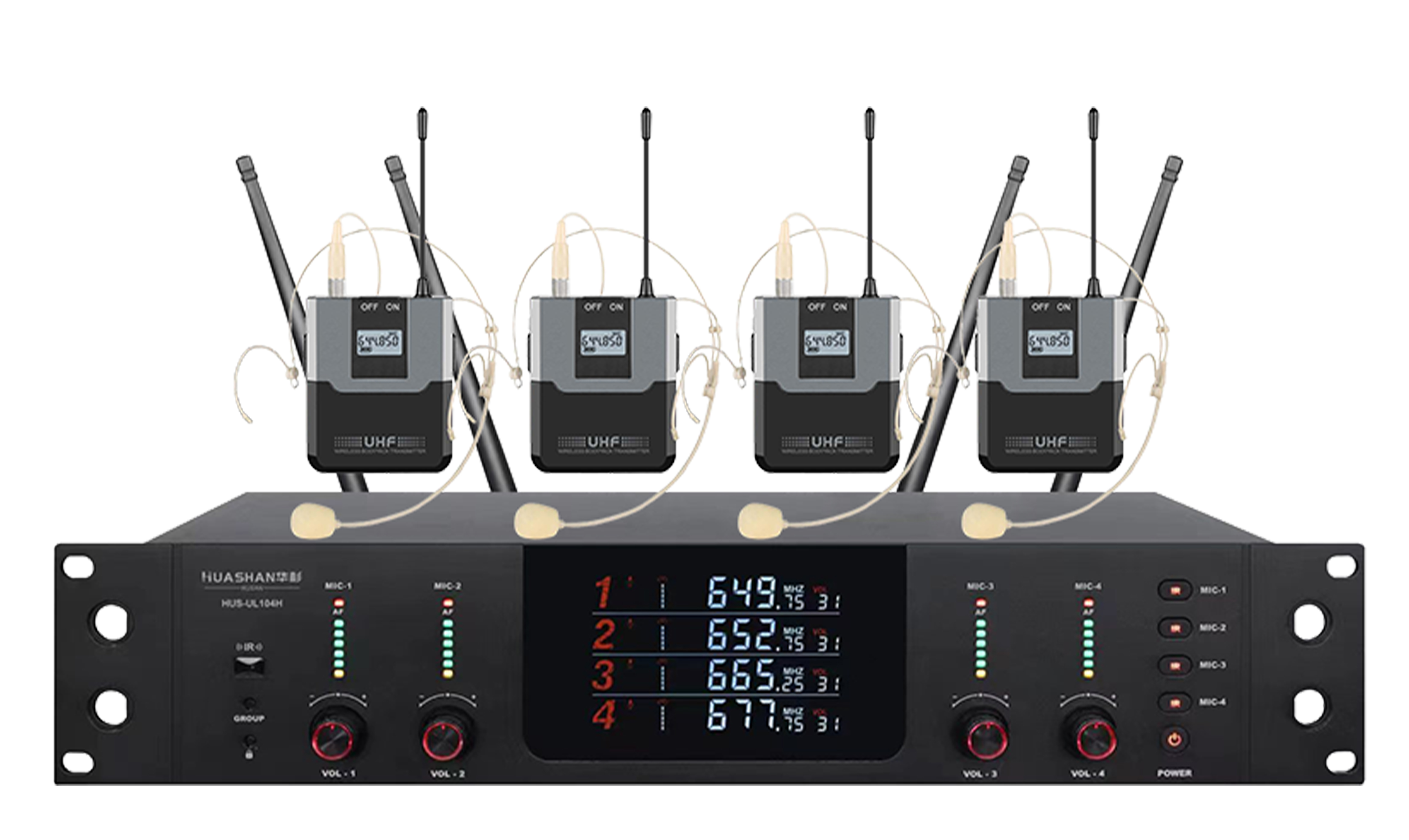 HUS-UL104HT 真分集一拖四頭戴話筒