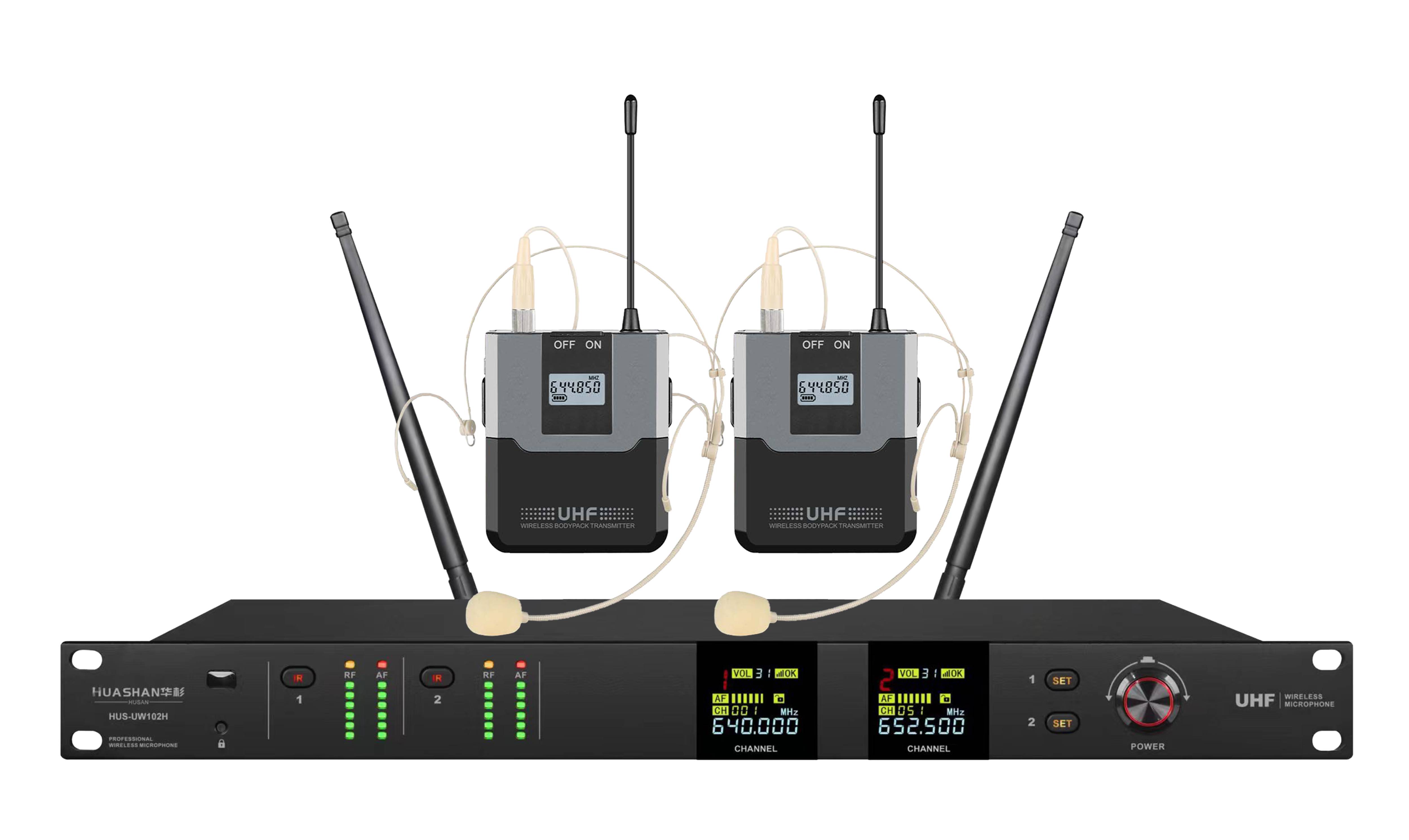 HUS-UW102HT 一拖二無(wú)線頭戴麥克風(fēng)