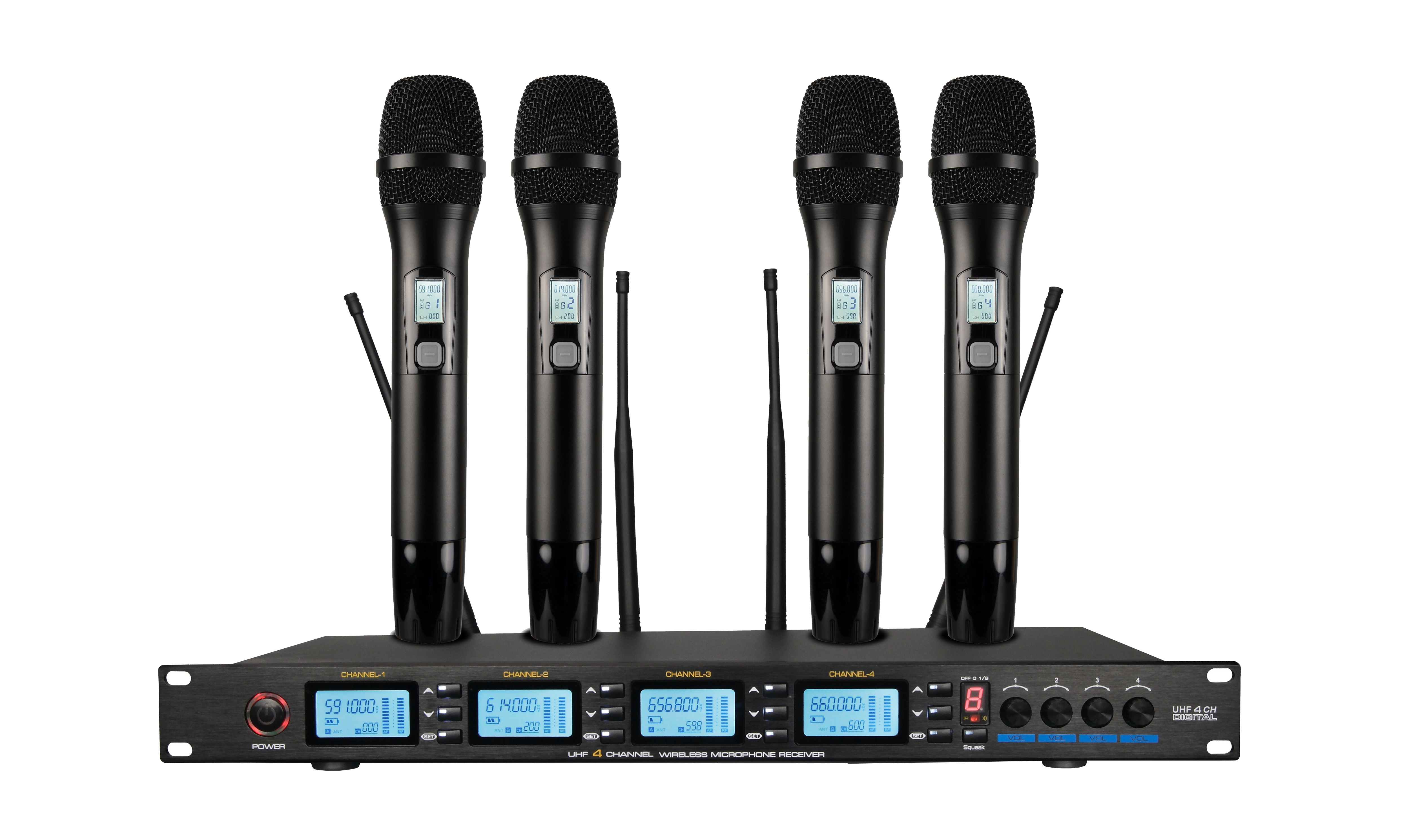 HUS-MX410 無(wú)線一拖四無(wú)線話筒（手持/頭戴/領(lǐng)夾可混搭）